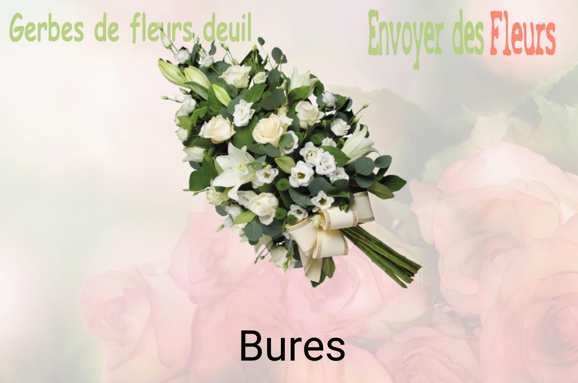 Gerbe de fleurs de deuil livrée à Bures